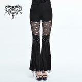 Designer Sexy Women Punk Broken Holes Slim Fit Flared Pants