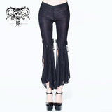 Summer Daily Wearing Paisley Dark Fringe Sexy Women Ninth Bell Bottoms Pants