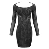 Skt119 Cyberpunk Print Dress