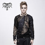 'Aneurysm' Punk Mesh Shirt with Round Collar