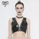 Punk Asymmetric Heavy Metal Super Short Vest