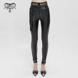'Perfect Blue' Punk Mesh and Faux Leather Trousers