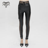 Pantalon Punk en Maille et Simili Cuir 'Perfect Blue'