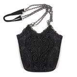 Mystic Misfit' Gothic Shoulder Bag With Chain (Black)