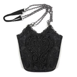 'Mystic Misfit' Gothic Shoulder Bag With Chain (Black)