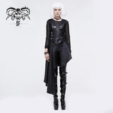 Zipper Up Asymmetric Sleeveless Women Punk Rock Mid Length Leather Dress