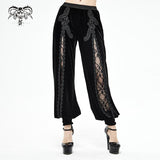 'Disorient' Gothic Flared Pants With Mesh Panels