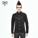 Sht066 Punk Chain Drawstring Men Shirts