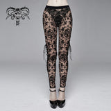 'Bathory' Gothic Patterned Mesh Leggings