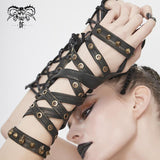 Ge016 Steampunk Strap Leather Gloves