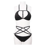 Sst009 Punk 4 Point Star Bikini Swimsuit Set