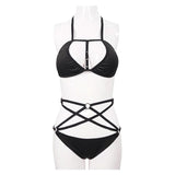 Sst009 Punk 4 Point Star Bikini Swimsuit Set