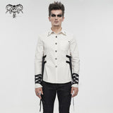 'Thisbe' Punk Long Sleeve Shirt With Nylon Straps (Chalk)