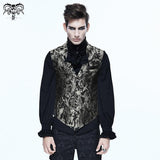 Movies And Tv Costume Gothic Pattern Palace Black And Silver Printed Jacquard Vest