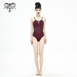 Sst015 Chest Hand Cranked Gothic One Piece Swimsuit