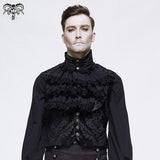 Punk Wedding Western Fashion Floral Pattern Black Men Gothic Short Waistcoat