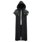 Hallowmas Christmas Festival Feather Woollen Hooded Gothic Big Cape For Women And Men
