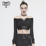 'Tough Luck' Punk Off-Shoulder Top