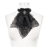 'Hestia' Gothic Mesh Bow Tie (Raven)