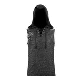 Devil Fashion Biker Punk Rock Metallic Hooded Tattered Knit Men Top