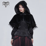 'Void' Gothic Plush Cloak Lined With Fur