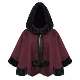 'Hollow Man' Gothic Cape With A Hood (Red)