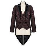 'Dream Snatcher' Gothic Patterned Swallowtail Coat (Crimson)