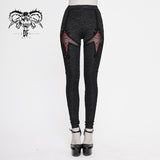 Gothic Laced Up Sexy Women Knit Black Leggings