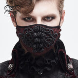 Chinese Frog Textured Burgundy Gothic Chiffon Men Mask