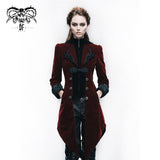 Gothic Embroidered High Collar Black Dovetail Lady Coat µ丱±¾