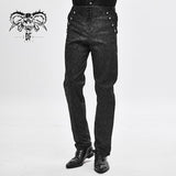 Party Dress Up Fancy Costume Gothic Patterned Men Black Trousers