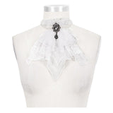 'Hestia' Gothic Mesh Bow Tie (Dove)