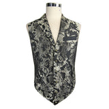 Movies And Tv Costume Gothic Pattern Palace Black And Silver Printed Jacquard Vest