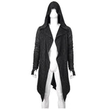 Ct172 Dark Hooded Knit Coat