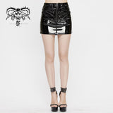 'Delphine' Zip Up Faux Leather Punk Skirt