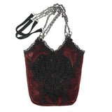 'Mystic Misfit' Gothic Shoulder Bag With Chain (Red)