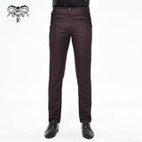 Pt13902 Wine Gothic Wedding Men Trousers