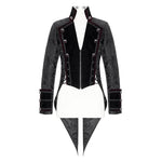 Gorgeous Gothic Party Jacquard Floral Pattern Men Velveteen Swallowtail Coat