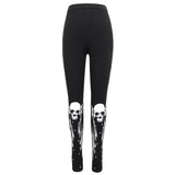 Pt136 Punk Skull Wing Printed Leggings