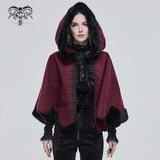 'Hollow Man' Gothic Cape With A Hood (Red)