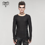 T-shirt à ourlet asymétrique en maille punk 'Moshpit'