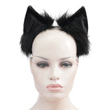 Bandeau oreilles de chat en peluche 'Neko' (Obsidienne)