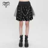 'Threnody' Crucifix Printed Skirt