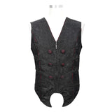 Dark Fringe Chinese Frog Buttons Contrast Color Gothic Men Short Waistcoats