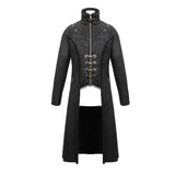 Short Front And Long Back Punk Fur Warm Men Coat With Detachable Cape Collar