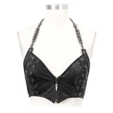 Wt060 Snakeskin Pattern Breast Wrapped Sling Top