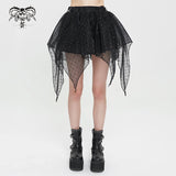 'Sabbath' Flared Mesh Punk Skirt