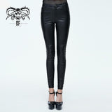 Daily Life Wear Women Simple Style Tight Leather Pants