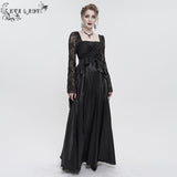 'Queen of Nile' Gothic Satin Lace Dress (Black)