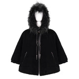 'Sweet Oblivion' Gothic Cape With Fur Lined Hood (Black)